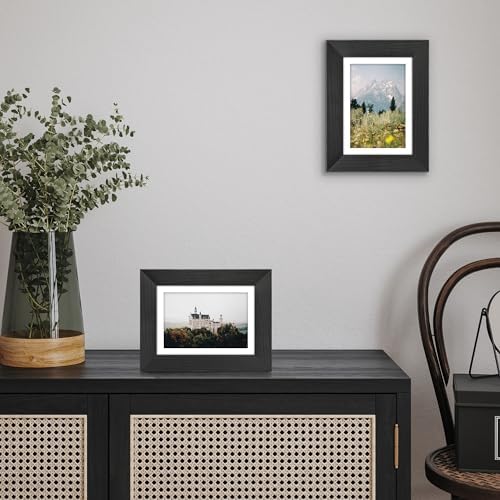 Americanflat 5x7 Picture Frame - Matted to 4x6 - Engineered Wood - Black - Image 4