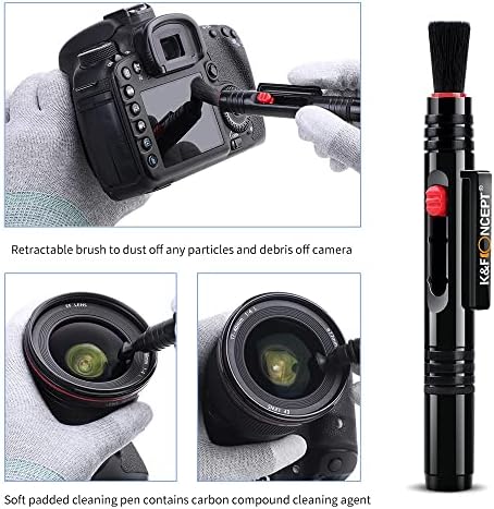 K&F CONCEPT Professional Lens Cleaning Kit for DSLR & Mirrorless Cameras with APS-C/Full-Frame Sensor Cleaning Swabs/Lens Cleaner/Gloves/Camera Blower/Lens Pen Brush/Microfiber Cloths/Carrying Case - Image 6