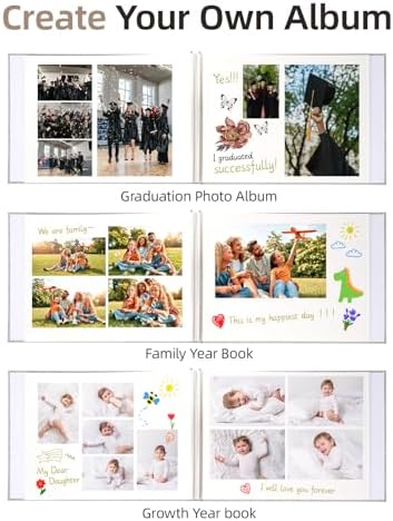 Vienrose Extra Large Self Adhesive Photo Album 11x14 60 Pages Gray - Image 3