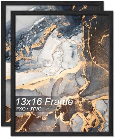 Fxojyvo 13x16 Picture Frame Set of 2 Black Engineered Wood Wall Hanging by Fxojyvo