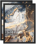 Fxojyvo 13x16 Picture Frame Set of 2 Black Engineered Wood Wall Hanging by Fxojyvo