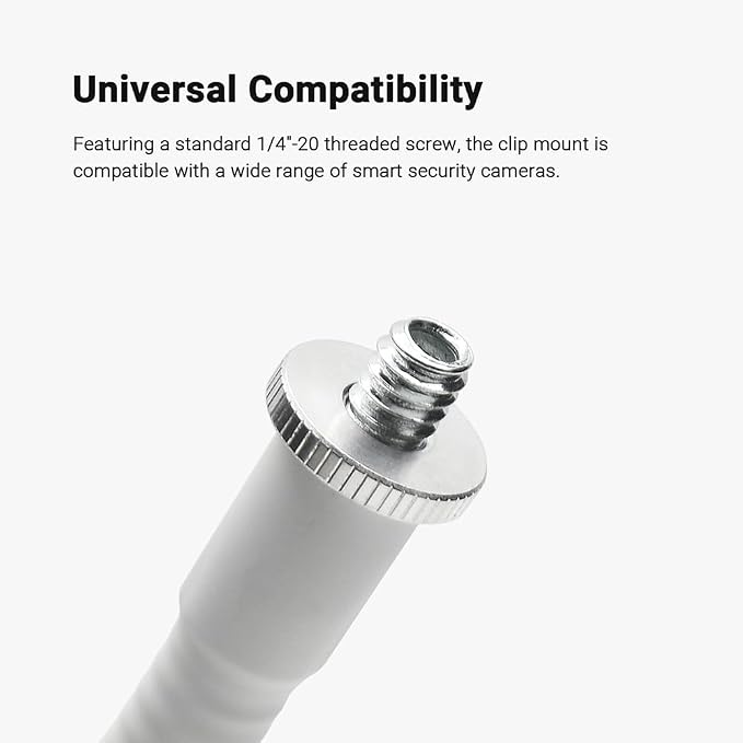 Indoor Outdoor Security Camera Flexible Clip Mount, White (Pack of 2) - Image 5
