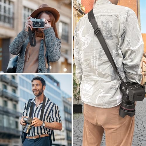 FIEIL Camera Strap with Quick Release Plate, Universal Camera Strap with Quick Release and Connection, Smooth and sturdy, Equipped with Comfortable Silicone Shoulder Pad, Strap Width 1.5''(3.8cm) - Image 7