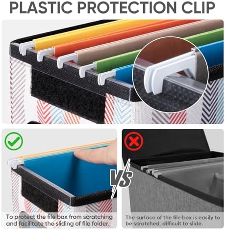 BALEINE File Organizer Box with Lid, Collapsible Hanging File Storage Box - Image 5