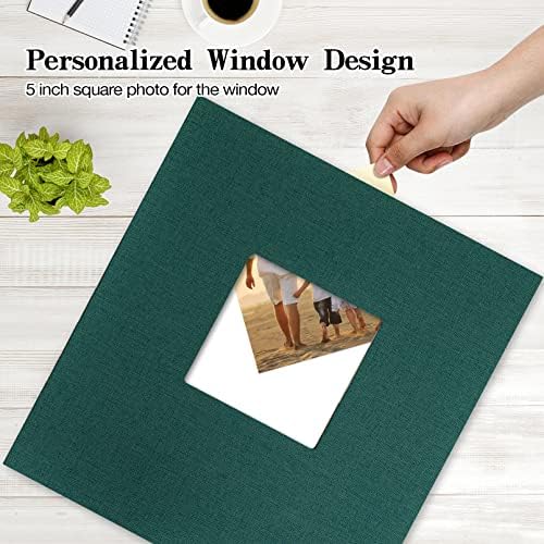 potricher Photo Album 4x6 Pictures, 1000 Pockets, Linen Cover, Dark Green - Image 2