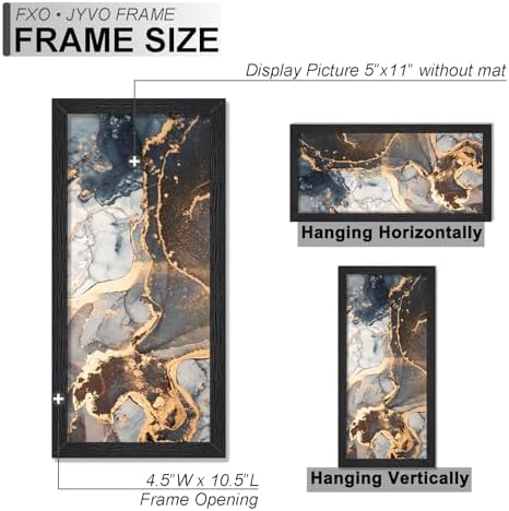 5x11 Picture Frame Set of 6 Black Engineered Wood Tabletop/Wall Hanging - Image 4