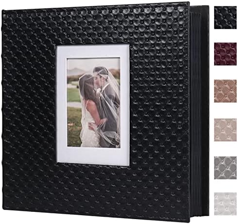 RECUTMS Self Adhesive Photo Album, Large PU Leather Cover, DIY Scrapbook by RECUTMS