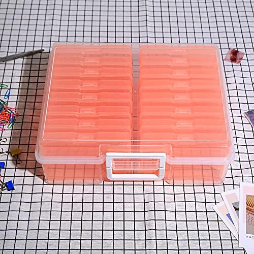 4" x 6" Photo Storage Case with Handle, 16 Inner Photo Organizer Keeper, Extra Large Storage Picture Boxes, Seed Storage, Transparent Craft Keeper (Orange) - Image 6