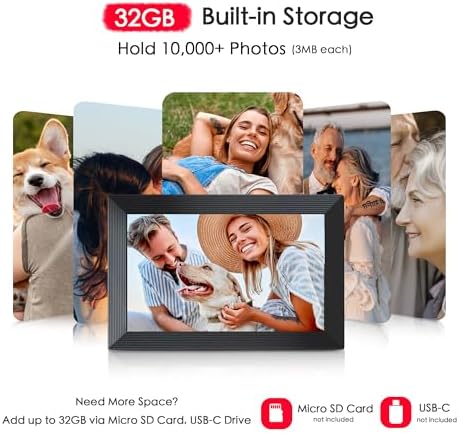 Frameo 10.1" Digital Picture Frame WiFi 32GB, Birthday Gifts for Mom, Women - Image 5