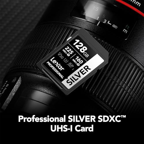 Lexar 128GB Silver SD Memory Card, 225MB/s Read, 4K, V30, U3, UHS-I - Image 2