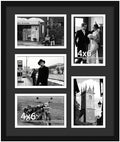 DUENPY 12.5x15 Collage Frame For 5 4x6 Photos Black Mat by DUENPY