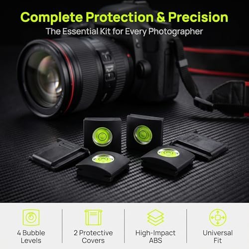 MOBOREST Camera Level Hot Shoe Level Hot Shoe Cover Flashlight Bubble Level Protector for Canon Nikon Panasonic Fujifilm Olympus Pentax Sigma DSLR/SLR/Evil (4+2PCS) - Image 3