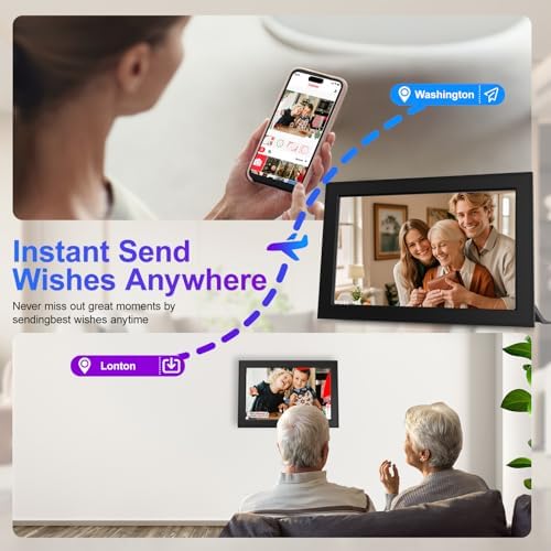 Frameo 10.1 Inch Digital Picture Frames Smart WiFi Digital Photo Frame with 1280x800 IPS Touch Screen HD, 32GB Memory, Auto-Rotate, Wall Mountable, Share Moments Instantly via Frameo App from Anywhere - Image 5