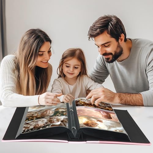 Artmag Photo Album 4x6 300 Photos, Extra Large Capacity Leather Cover Wedding Family Photo Albums Holds 300 Horizontal 4x6 Photos(Black) - Image 5