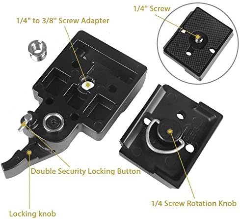 UTEBIT 323 RC2 Tripod Quick Release Plate, with 1/4" and 3/8" Camera Screw - Image 2
