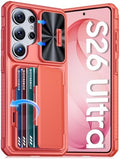 GooseBox for Samsung Galaxy S26 Ultra Case Wallet with RFID [Cards Holder][Camera Cover][Edge Raised] Full Body Shockproof Silicone Protective Phone Case for Galaxy S26 Ultra 2026 (Coral Red) by GooseBox