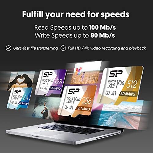 Silicon Power 512GB Micro SD Card U3 SDXC microsdxc High Speed MicroSD Memory Card with Adapter - Image 4
