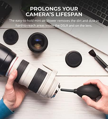 Camera Cleaning Kit with Mini-Air Blower and Dual-Sided Lens Pen for DSLR, SLR, Mirrorless Digicam - Compatible with Canon, Nikon, Pentax, Sony, and More - Image 3