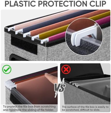 BALEINE File Organizer Box with Lid, Collapsible Hanging File Storage Box - Image 5