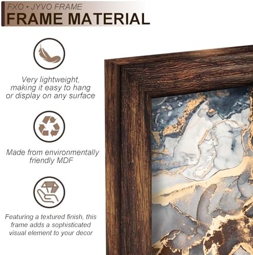 Fxojyvo 24x30 Picture Frame Brown Engineered Wood Wall Hanging - Image 2