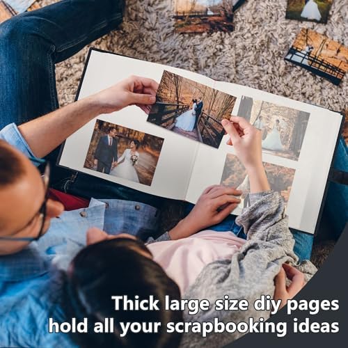 Vienrose Scrapbook Photo Album, 12x12 Inches, 60 Pages, Dark Blue - Image 4