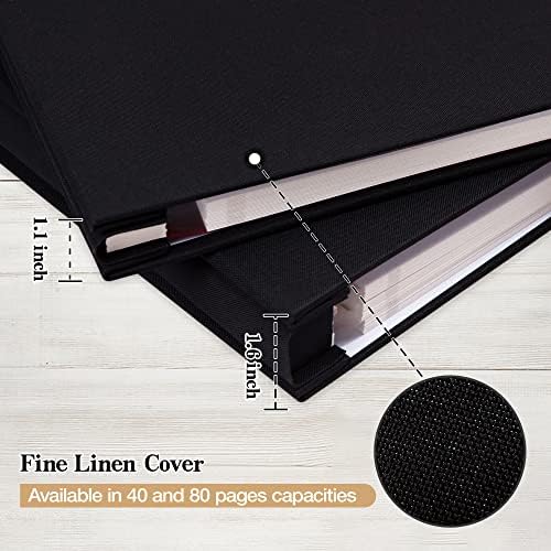 potricher Self Adhesive Photo Album 80 Pages, Linen cover, Black - Image 5