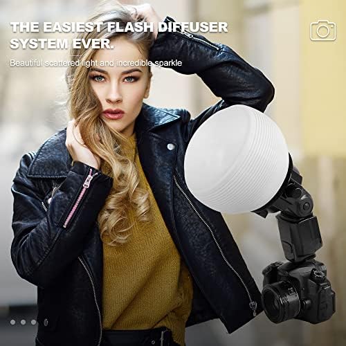 Photography Lighting Flash Diffuser Set, LENSGO Professional Flash Kit Flash Diffuser Modifier Bundle Diffusion Dome for All Square and Round Head Lights for Superior Light Control(D25) - Image 6