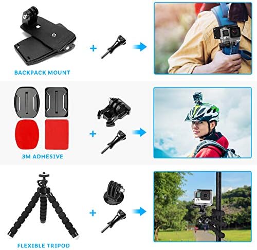 Luxebell Accessories Kit for AKASO EK5000 EK7000 4K WiFi Action Camera GoPro Hero 13 12 11 10 9 8 7 6 5/Session 5/Hero 4/3+/3/2/1 Max Fusion SJ4000 SJ5000 - Image 7