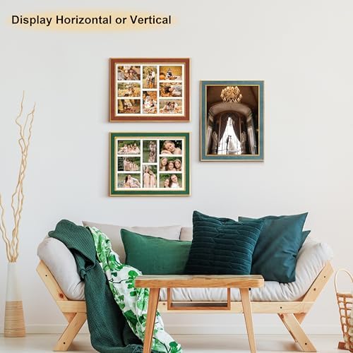 Suede 13x17 Picture Frame Display 8 Opening 4x6 Picture Frames Collage Wall Decor with Mat,Multi Photo Frame for Plexiglass,Wall Decor,1Pack,Blue - Image 7