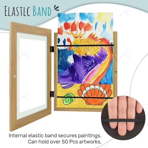 2 Pack 9x12 Front-Opening Kids Artwork Frames Changeable (Brown) - Image 6