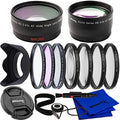 Ultimaxx 55MM Complete Lens Filter Accessory Kit with 55MM 2.2X Telephoto, .43x Wide Angle/Macro Lenses, and More Designed for Nikon D3400 D3500 D5500 D5600 Camera with Nikon AF-P DX 18-55mm Lens by Ultimaxx