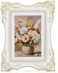 White Vintage Picture Frame 5x7, Antique Wedding Photo Frame Decor by Arborus