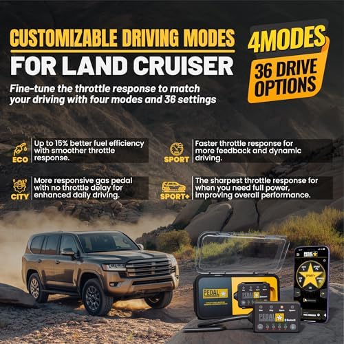 PEDAL COMMANDER for Toyota Land Cruiser 2008-2021 Throttle Response Controller - Plug-and-Play, 4 Driving Modes, App Control, Throttle Controller Upgrade, Land Cruiser TRD Parts - Image 4