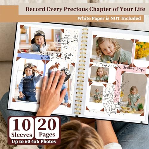 Window Cover Scrapbook Album 8.5x11 in, 10 Sleeves Black - Image 4