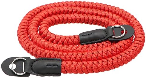 Paracord Woven Camera Neck Shoulder Strap Belt Hand Compatible with Canon Nikon Sony Olympus Pentax Fujifilm Panasonic SLR DSLR Digital Mirrorless Cameras 42 inch Red by HITHUT