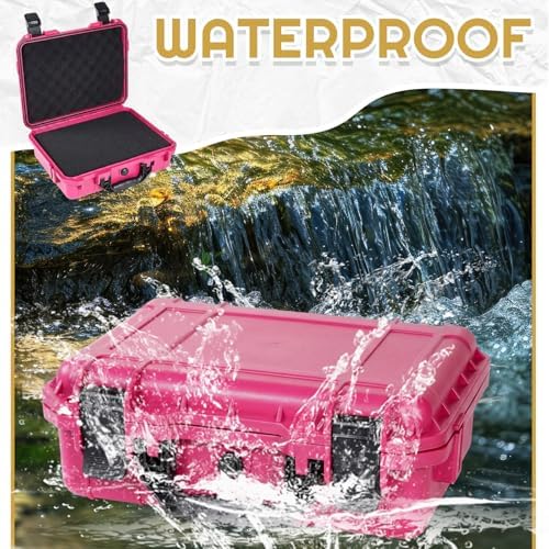 Relaxweex 8.5 x 6.5 x 3.7 Inch Hard Case, Grid Shell, Rose Red - Image 5
