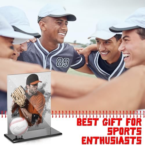 DoubleFill Acrylic Display Case Ball Cards,Black,Large,Baseball - Image 5