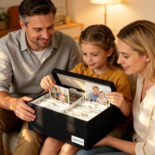 Photo Storage Box 5x7, Decorative Photo Boxes storage With Lids - Image 3