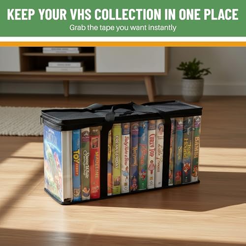 Evelots 12 Pack VHS Storage Bag-Movie Organizer-Video Tape-Handles-Hold 60-No Dust - Image 6