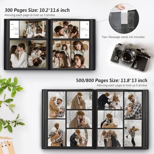 Popotop 4x6 Photo Album Holds 300 Pictures, Vegan Leather Hardcover - Image 6