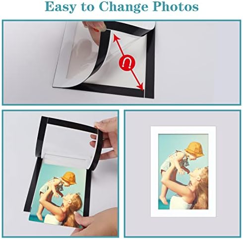 CRUGLA 12 Packs 4x6 Magnetic Picture Frames for Refrigerator， White Peel and Stick Frame Bulk, 4 by 6 Photo Holders for Fridge Dishwasher Whiteboard - Image 4