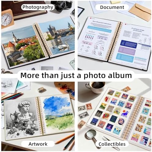 8x10 Photo Album 40 Pockets Linen Cover Kids Artwork Black - Image 6