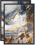 Fxojyvo 30x40 Picture Frame Set of 2 Black Engineered Wood Wall Hanging by Fxojyvo