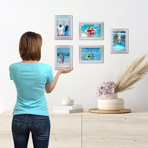 Giftgarden 4x6 Picture Frame Silver Set of 12, Multi Modern 4 by 6 Photo Frames Bulk for Wall or Tabletop Display - Image 5