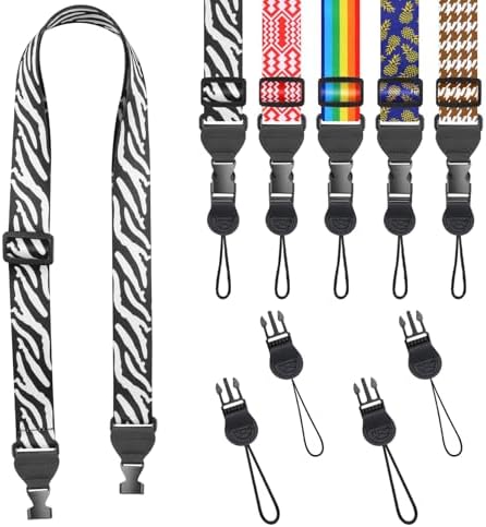 FIEIL Zebra Stripe Shoulder Strap, Adjustable Camera Strap with 2 Sets of Quick-Release Buckles, Comfortable Neck Strap for iPad, Tablet, Camera, Laptop, Binocular, Luggage Bag by FIEIL
