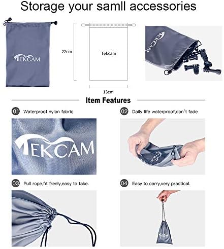 TEKCAM Action Camera Carrying Case Protective Storage Bag, Medium - Image 4