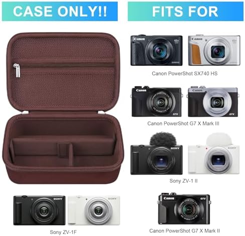 BOVKE Case for Canon G7X Mark III II/PowerShot SX740 SX730 Camera, Brown - Image 2