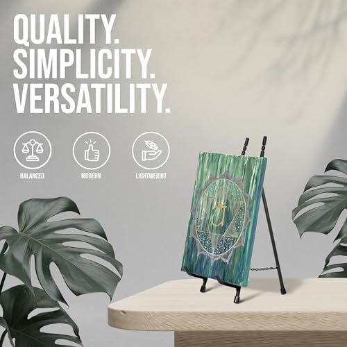 Red Co. 13” Tall Modern Metal Tripod Plate Stand and Art Holder Easel, Black - Image 2