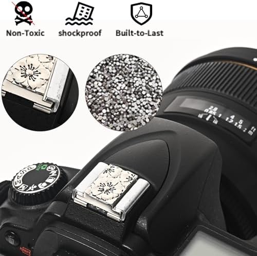 Metal Camera Hot Shoe Cover for DSLR/SLR-Cherry Blossom Bright Silver - Image 5