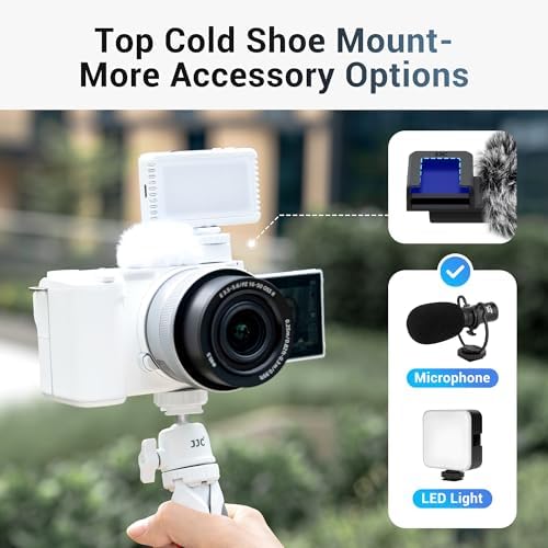 JJC Cold Shoe Wind Muff for Sony ZV-E10 II ZVE10 ZV-1F ZV-1 II ZV-E1, Black - Image 4